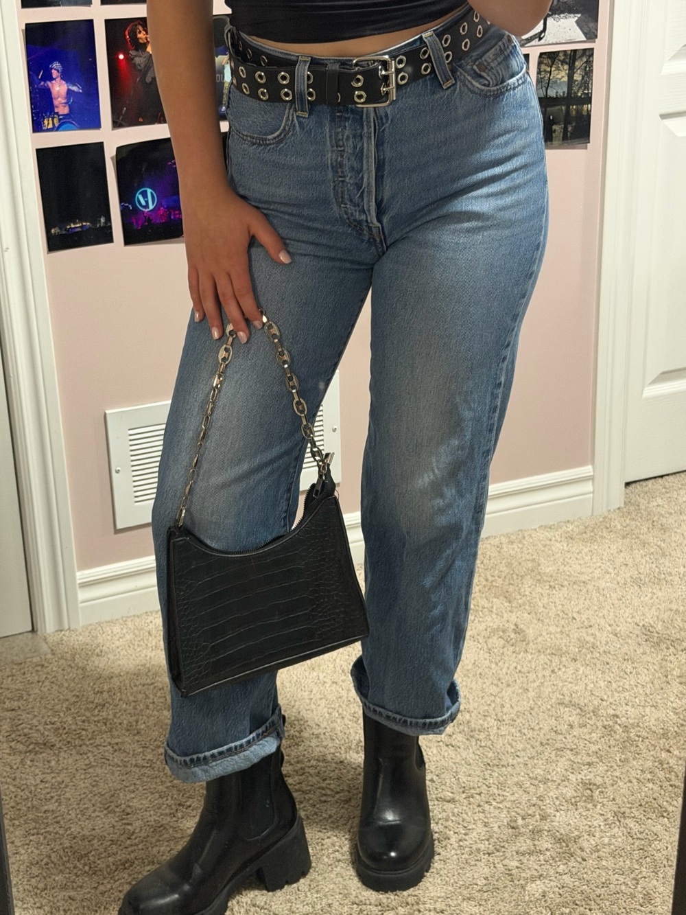 Levi's Light Blue Denim Jeans with Brown Leather Patch